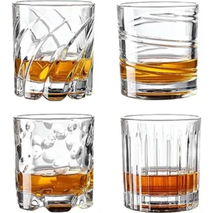 FAHIMEH Lot de 4 Verre a Whisky 250ml Cristal